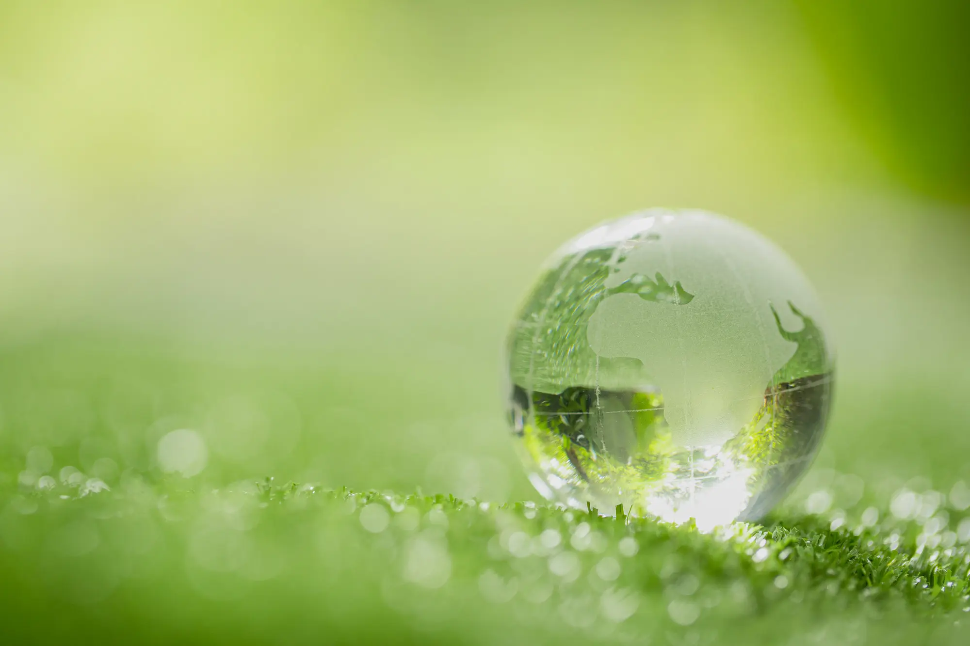 Water droplet on green grass