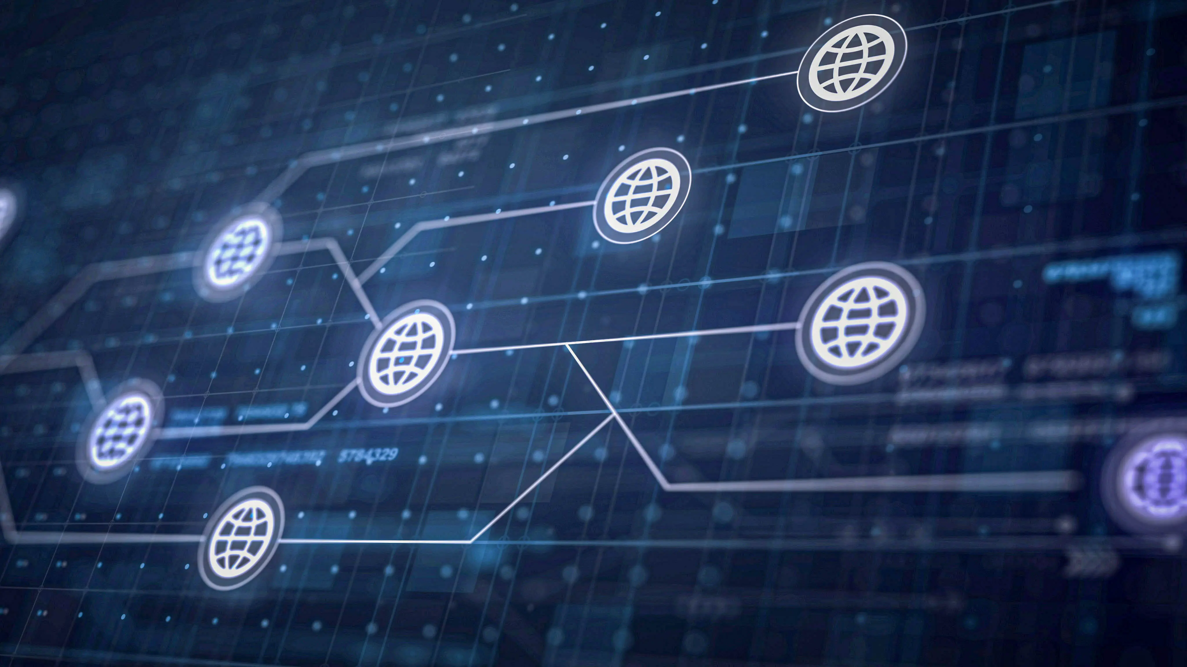 Blue technological network pattern
