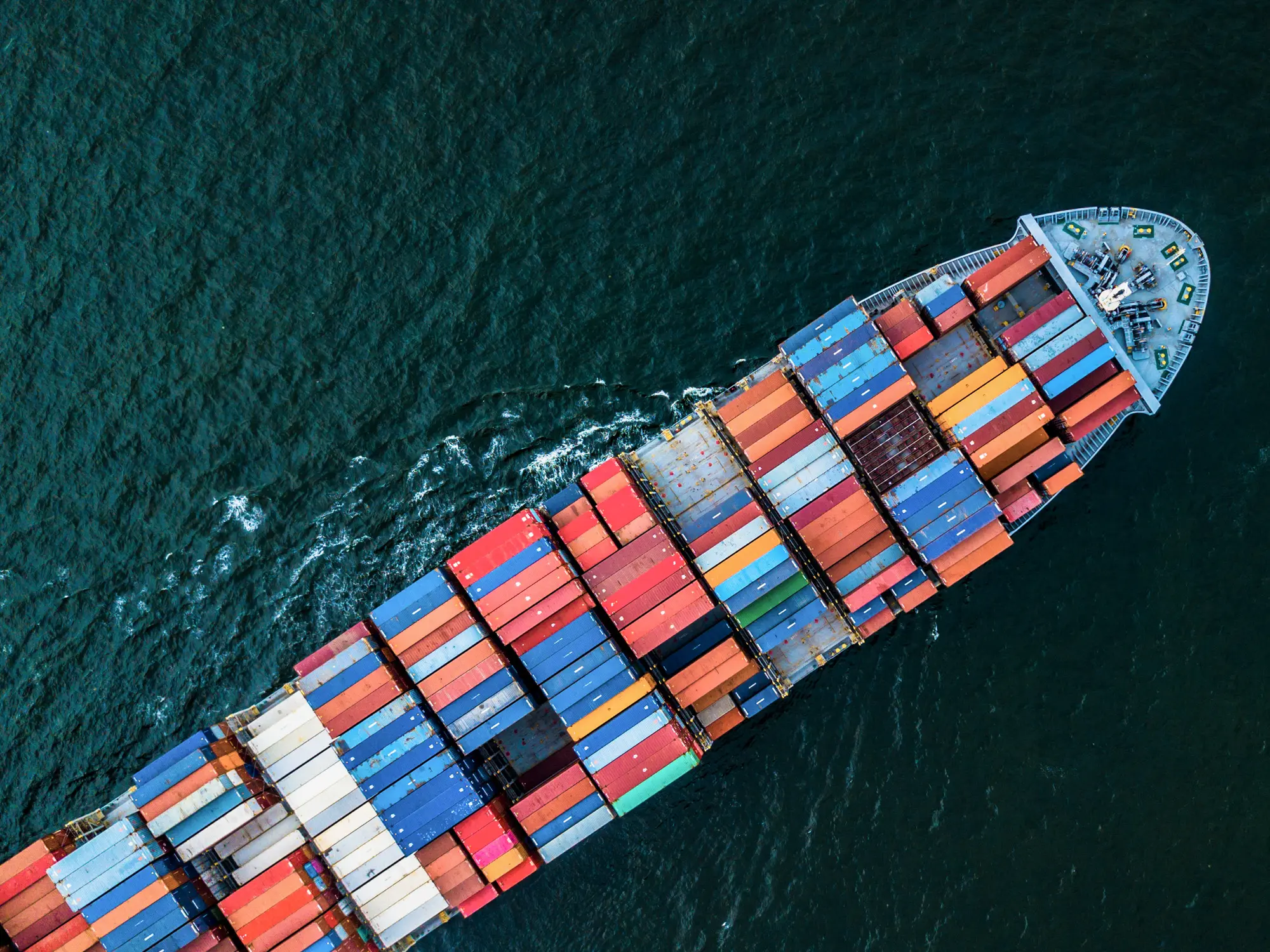Cargo ship with shipping containers